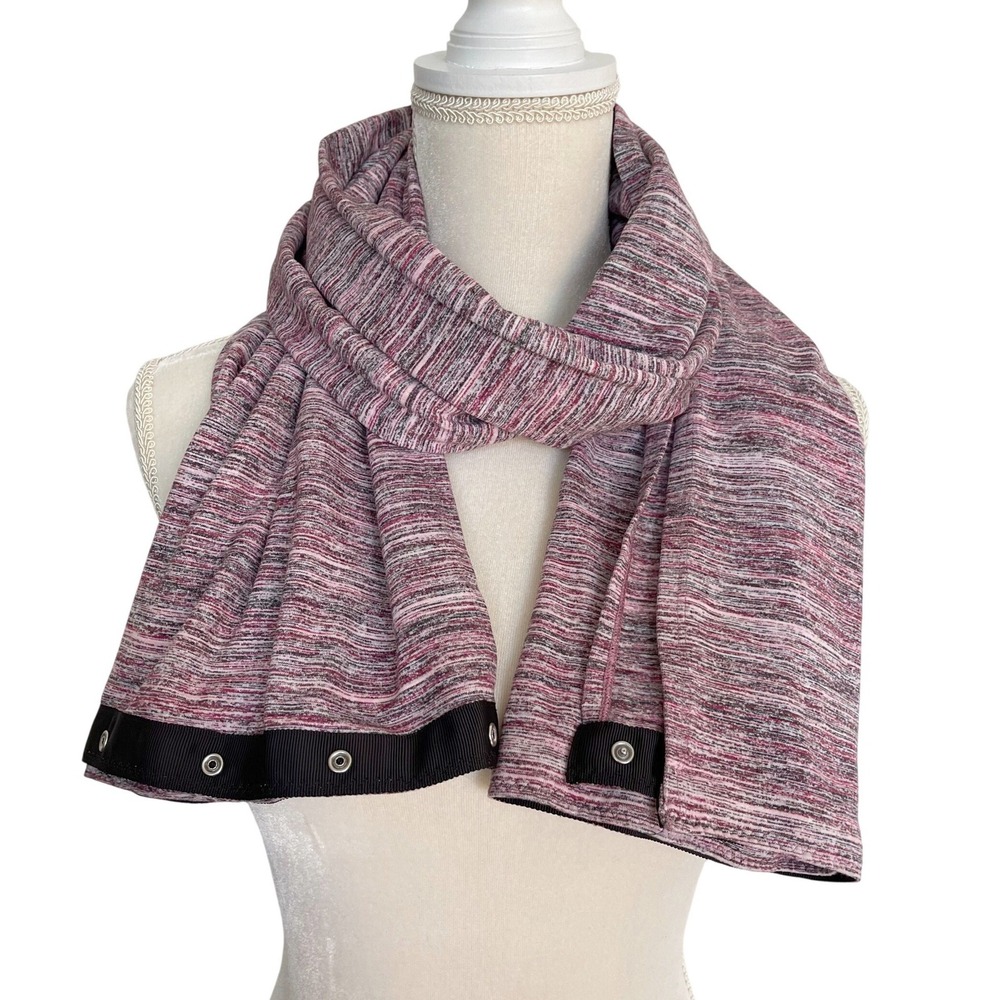 Lululemon Vinyasa Snap Infinity Scarf Wrap Rulu Yoga Travel Pink Layering EUC